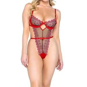 NEW ROMA CONFIDENTIAL sweet & sticky teddy bodysuit in red